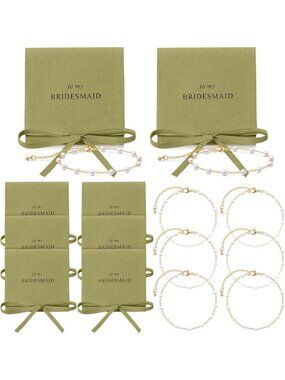 16 Pcs Bridesmaid Bracelet Set with Pouch | Perfect Gift for Weddings & Events